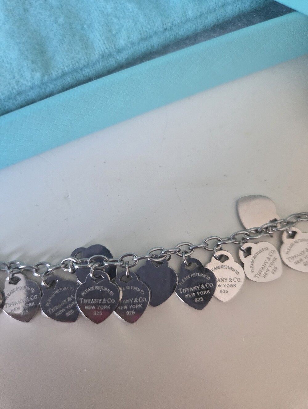Silver Heart Charm Bracelet - Light Silver